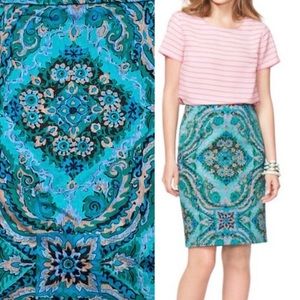 J. Crew “The Pencil Skirt” Casbah Print